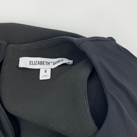 Elizabeth and James black shift dress chiffon drape sleeveless sheath 6 - Picture 5 of 5